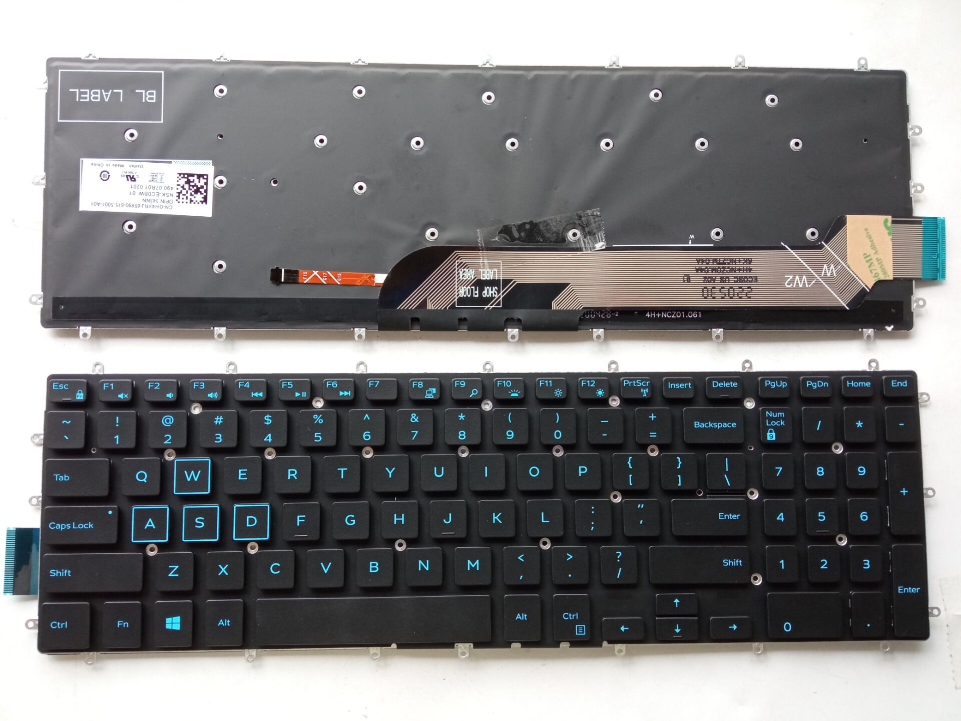 Picture of New Replacement Laptop Keyboard For DELL 7566 BLACK Backlit Blue Printing US Layout